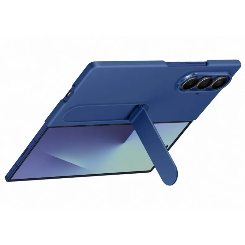 Samsung Galaxy Fold7 silikoninis dėklas su kojele, mėlynas 5 nuotrauka
