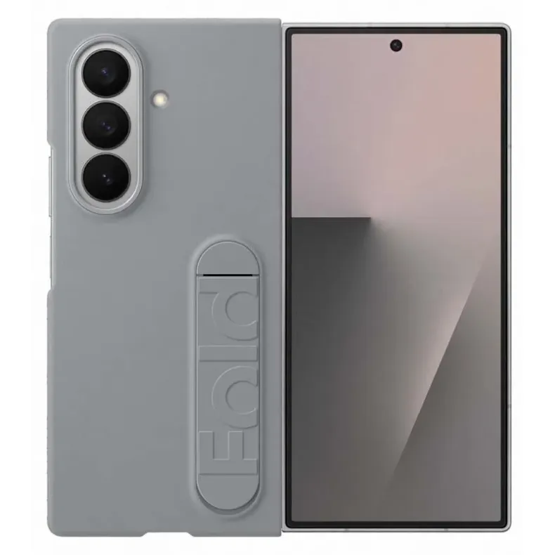 Samsung Galaxy Fold7 silikoninis dėklas su kojele, pilkas 1 nuotrauka