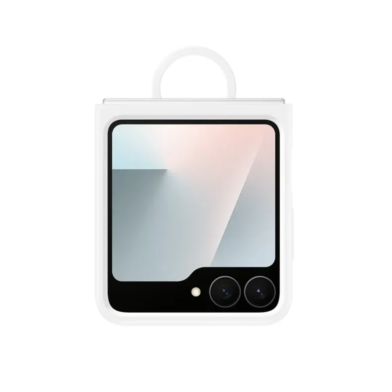 Galaxy Flip7 Fe-Flip6 silikoninis dėklas su žiedu, baltas, 1 nuotrauka