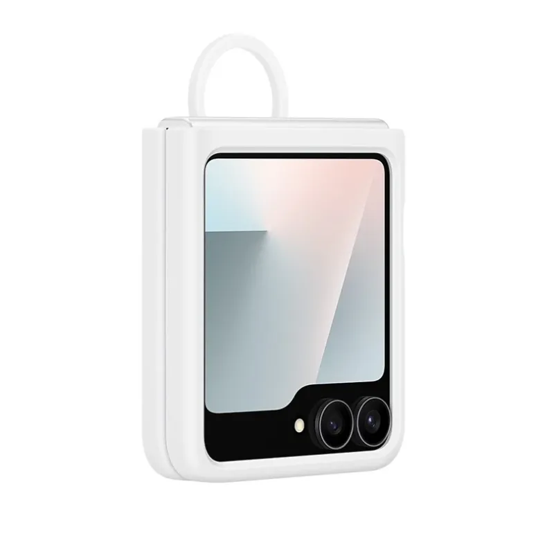 Galaxy Flip7 Fe-Flip6 silikoninis dėklas su žiedu, baltas, 3 nuotrauka