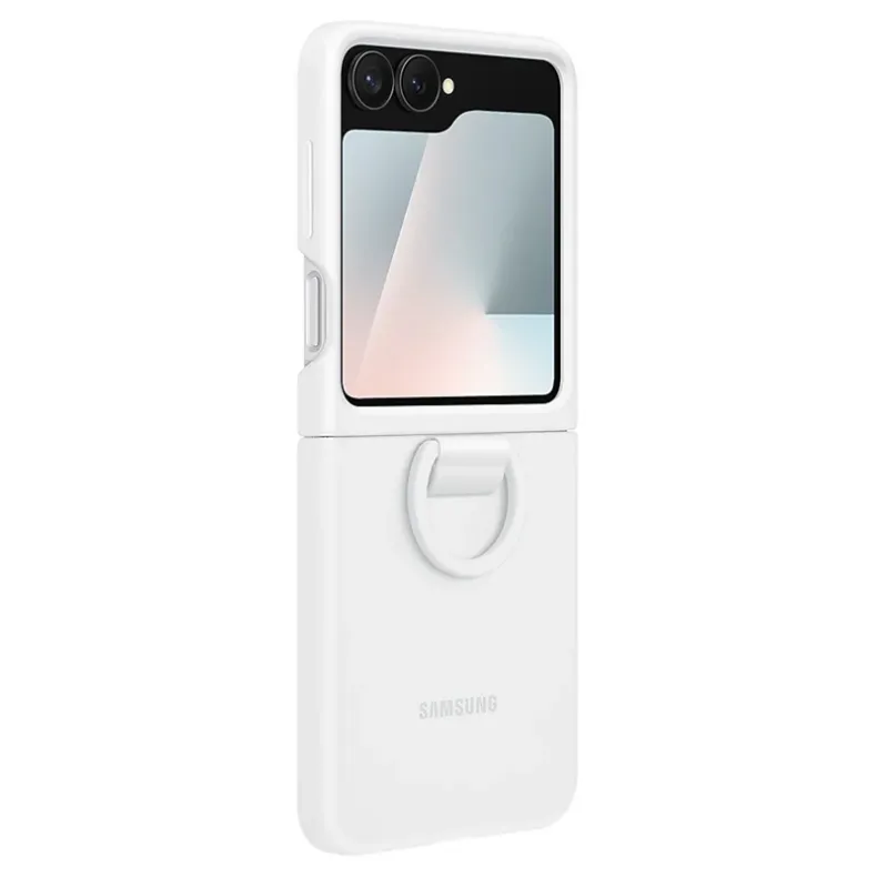Galaxy Flip7 Fe-Flip6 silikoninis dėklas su žiedu, baltas, 4 nuotrauka