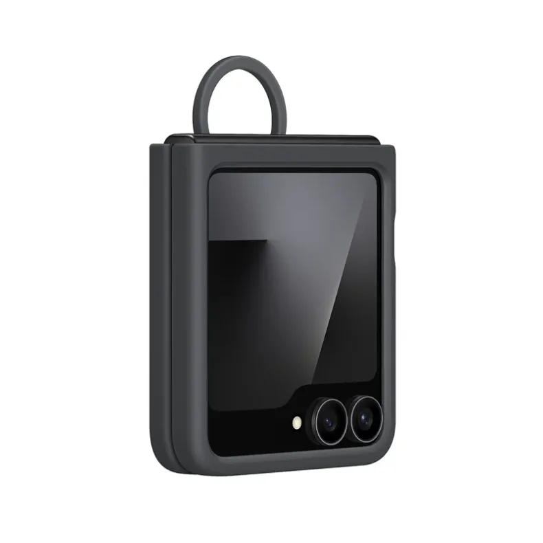 Galaxy Flip7 Fe-Flip6 silikoninis dėklas su žiedu, juodas, 3 nuotrauka