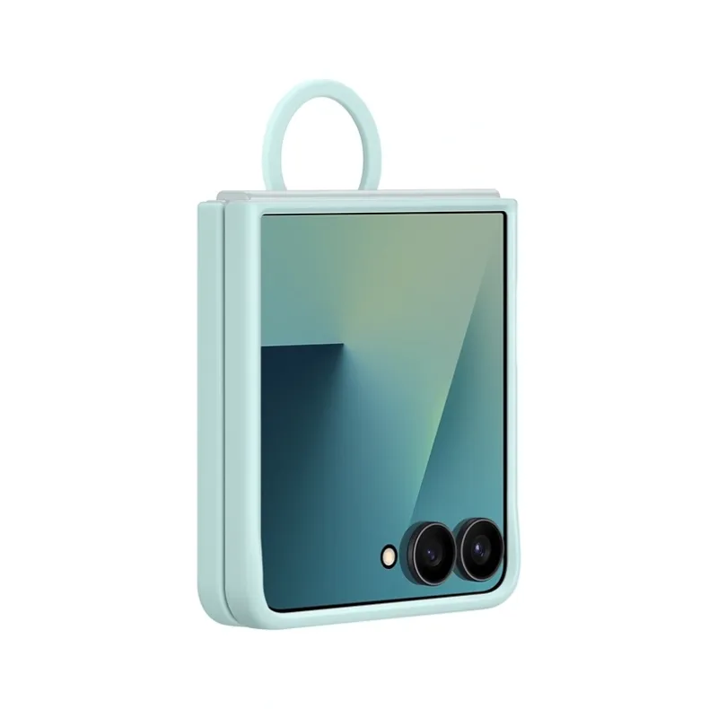 Samsung Galaxy Flip7 silikoninis dėklas su žiedu, mėtinė, 3 nuotrauka
