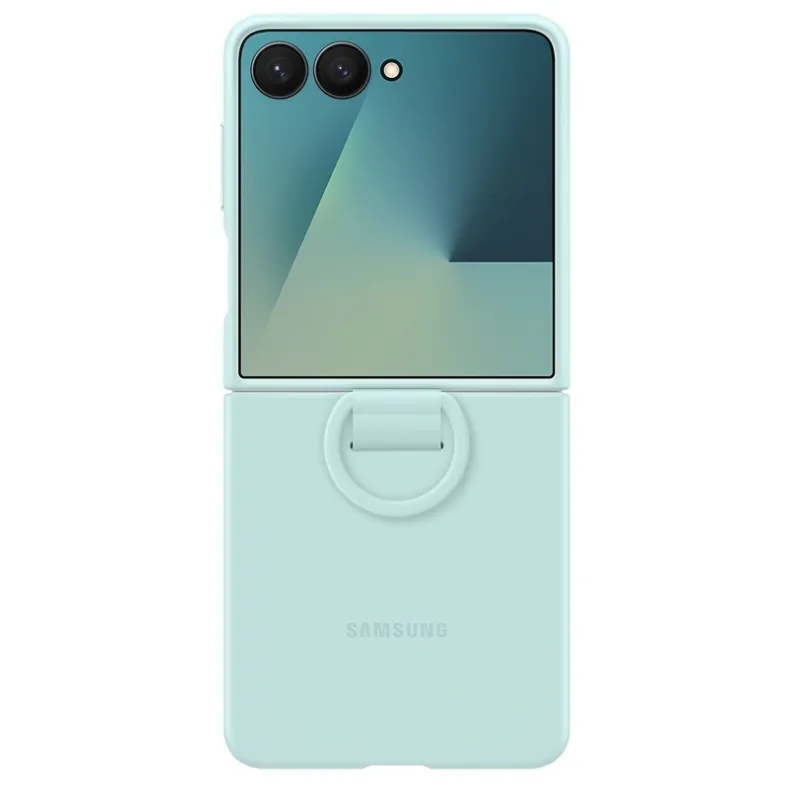 Samsung Galaxy Flip7 silikoninis dėklas su žiedu, mėtinė, 4 nuotrauka