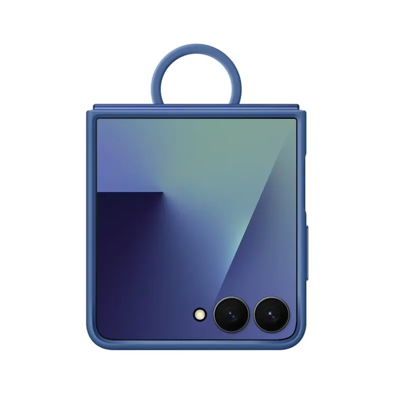  Samsung Galaxy Flip7 silikoninis dėklas su žiedu, mėlyna, 1 nuotrauka