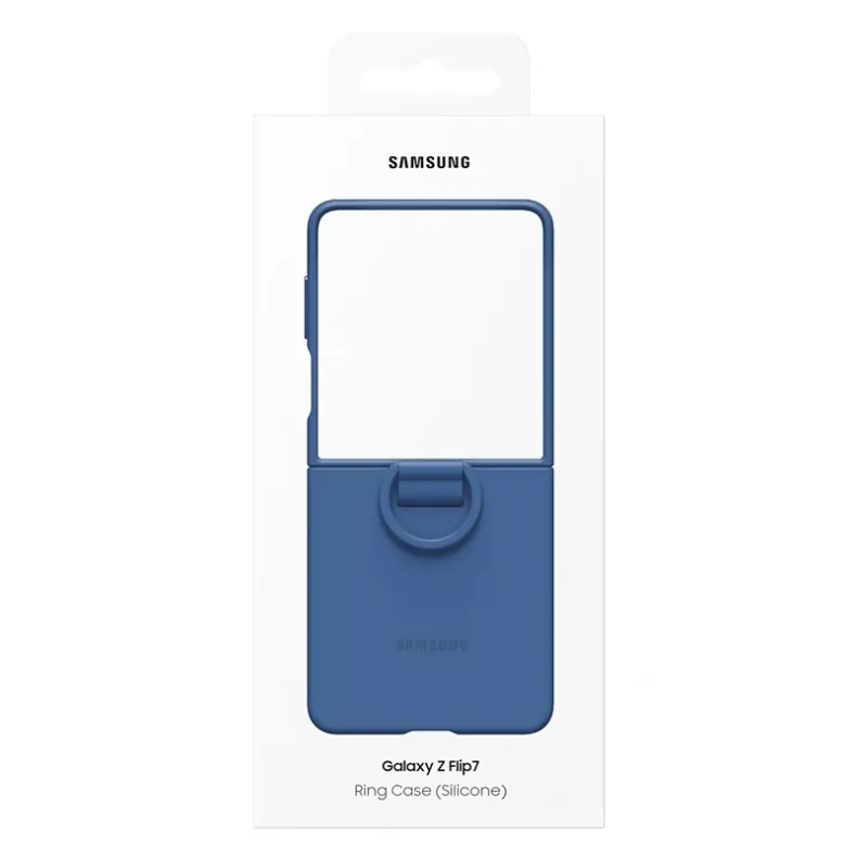 Samsung Galaxy Flip7 silikoninis dėklas su žiedu, mėlyna, 7 nuotrauka