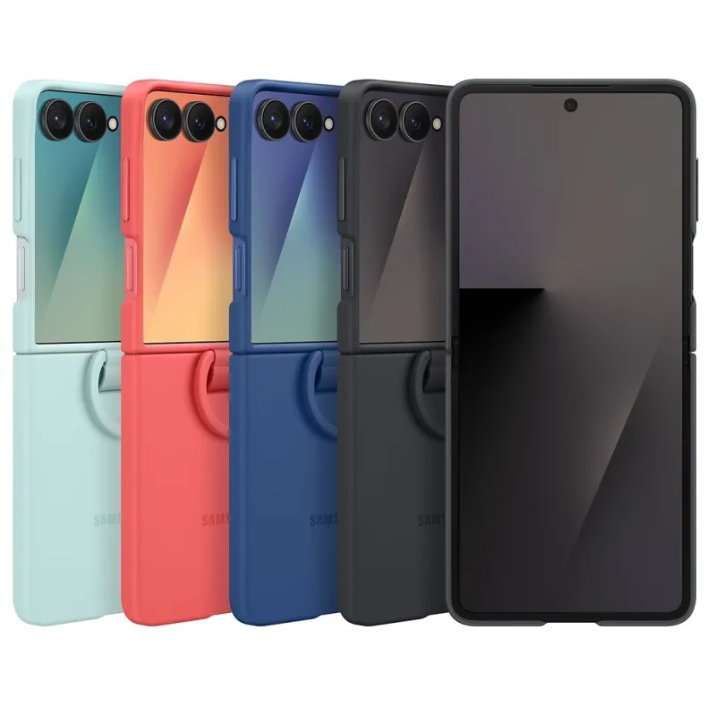 Samsung Galaxy Flip7 silikoninis dėklas su žiedu, raudona, 7 nuotrauka