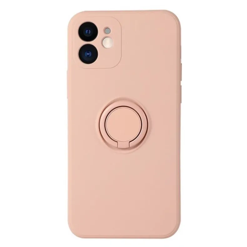 Smart iPhone 12 silikoninis dėklas su žiedeliu, rožinė, 1 nuotrauka