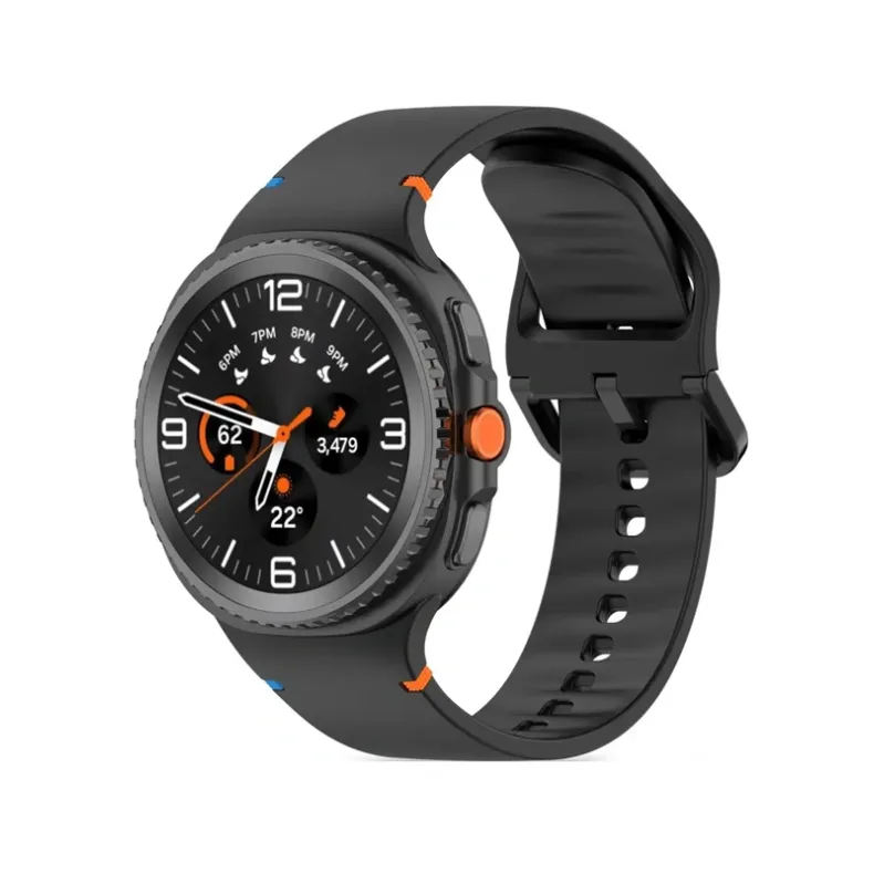 Techprotect Samsung Galaxy Watch8 Watch8 Classic silikoninis dirželis, juoda, 2 nuotrauka
