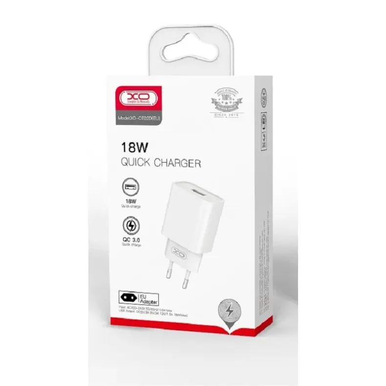 XO QC tinklo  įkroviklis USB-A - 18W,3 nuotrauka