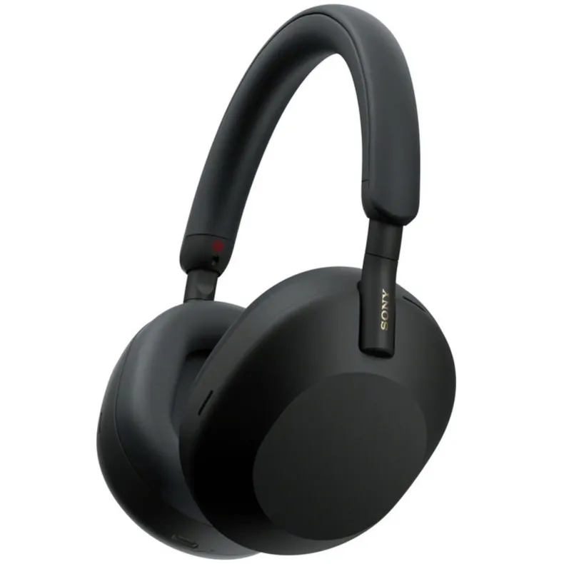 Sony WH-1000XM5 belaidės ausinės, juodos, iš šono