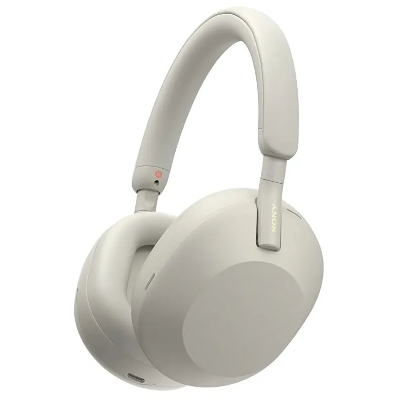 Sony WH-1000XM5 belaidės ausinės, silver, iš šono