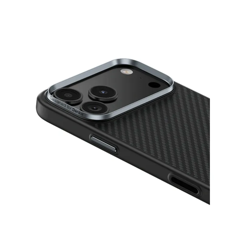 Benks iPhone 17 Pro Armor Pro Kevlar dėklas, juoda, 4 nuotrauka