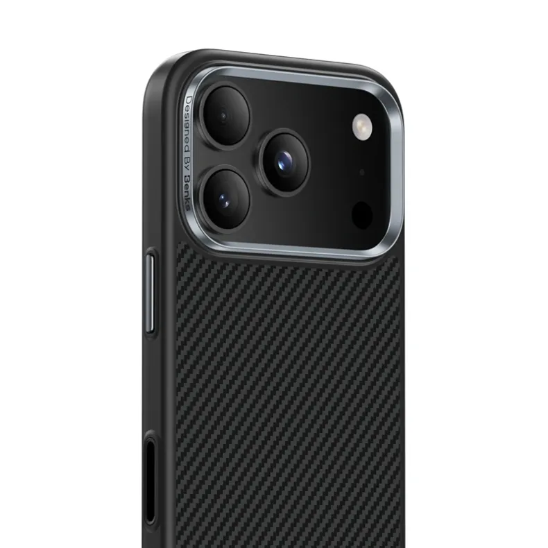 Benks iPhone 17 Pro Max Armor Pro Kevlar dėklas, juoda, 3 nuotrauka
