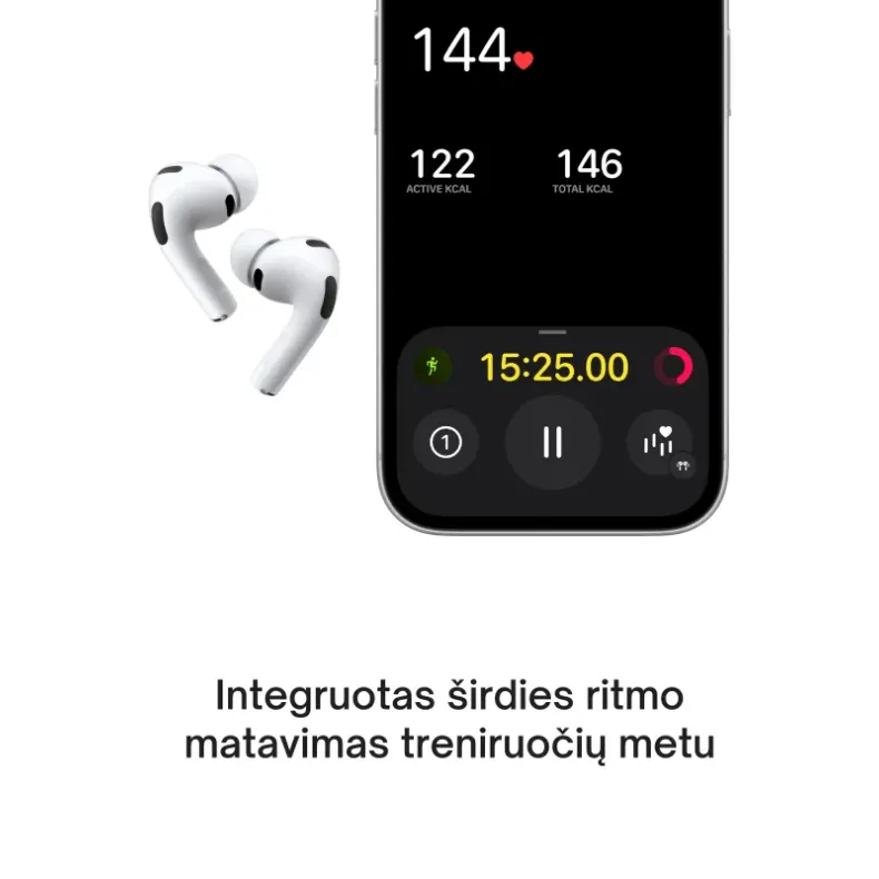 Apple AirPods Pro 3 ausinės - pulso jutiklis