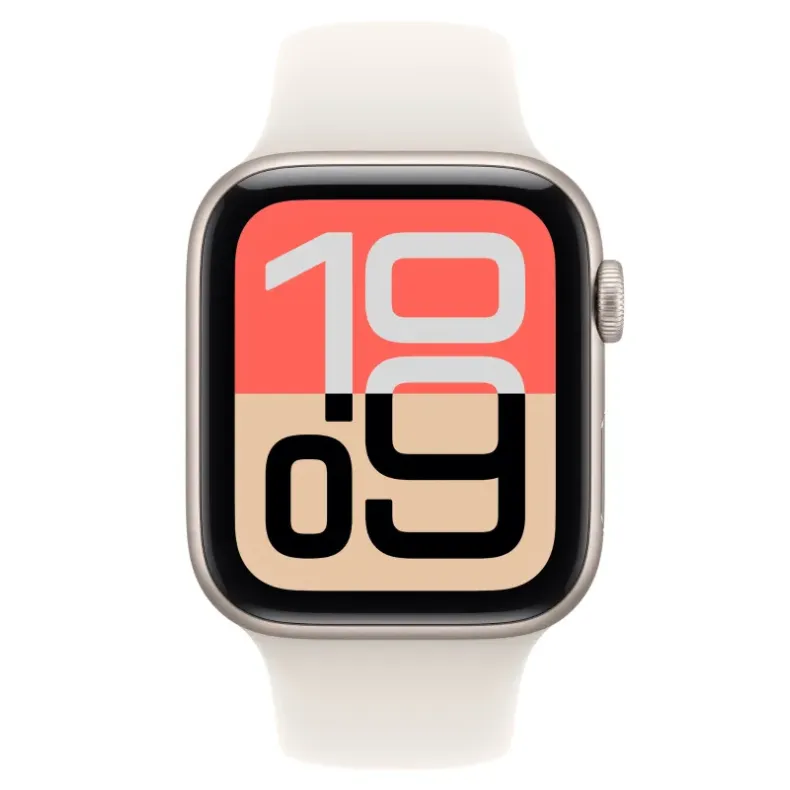 Apple Watch SE 3 44mm GPS Starlight Aluminum Sport Band Starlight - laikrodis iš priekio