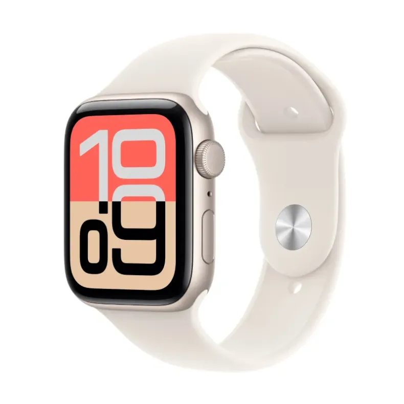 Apple Watch SE 3 44mm GPS Starlight Aluminum Sport Band Starlight - iš šono M/L