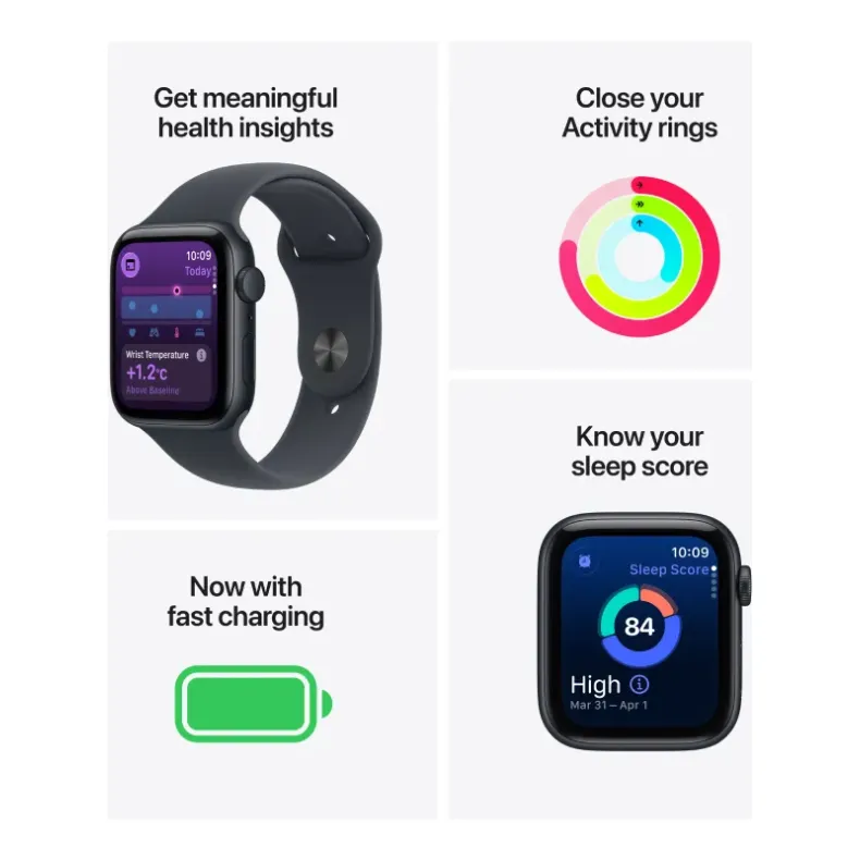 Apple Watch SE 3 44mm GPS Starlight Aluminum Sport Band Starlight - sveikatos stebejimas M/L