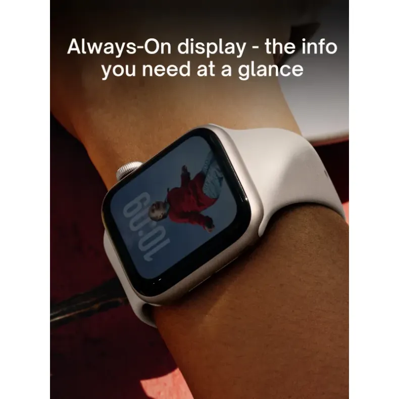 Apple Watch SE 3 44mm GPS Starlight Aluminum Sport Band Starlight - always on display M/L