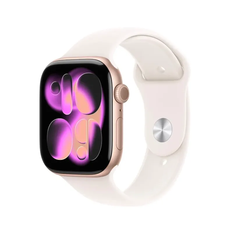 Apple Watch 11 GPS 42mm Rose Gold Aluminium Case with Light Blush Sport Band, M/L 1 nuotrauka