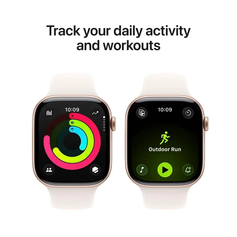 Apple Watch 11 GPS 42mm Rose Gold Aluminium Case with Light Blush Sport Band, M/L 4 nuotrauka