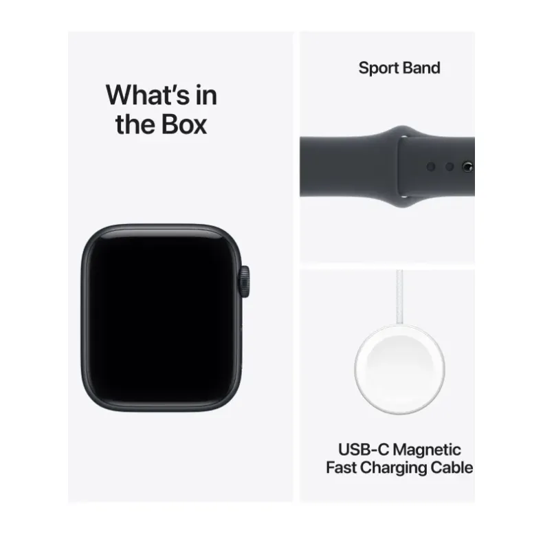 Apple Watch SE 3 44mm GPS Midnight Aluminum Sport Band Starlight - dežutėje rasi, m/l