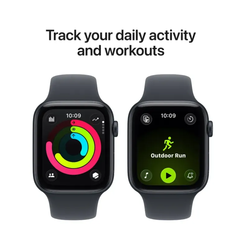 Apple Watch SE 3 44mm GPS Midnight Aluminum Sport Band Starlight - track your activity , m/l
