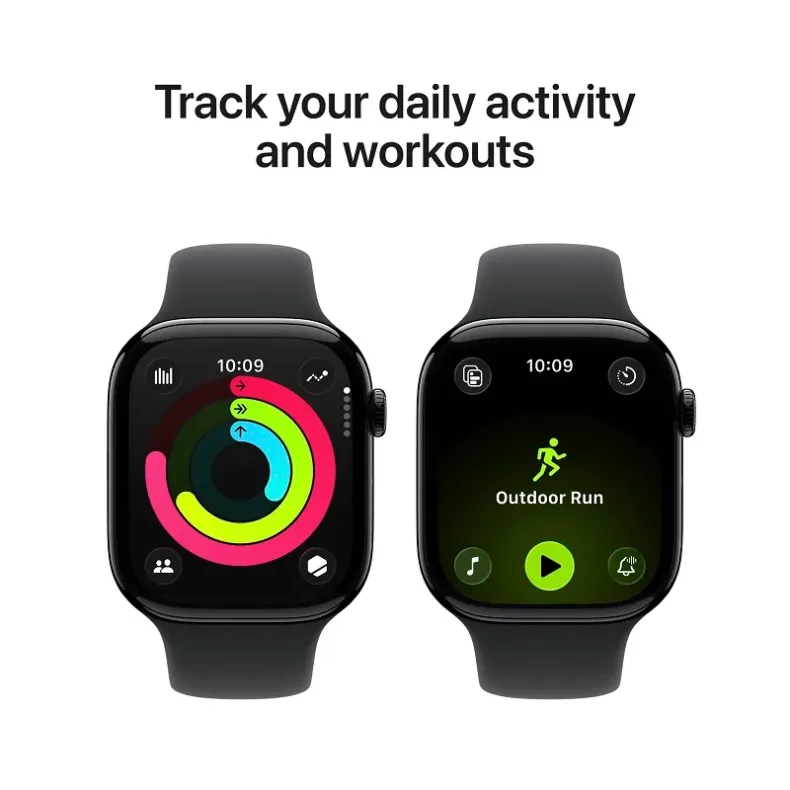 Apple Watch 11 GPS 46mm Jet Black Aluminium Case with Black Sport Band S/M, 4 nuotrauka