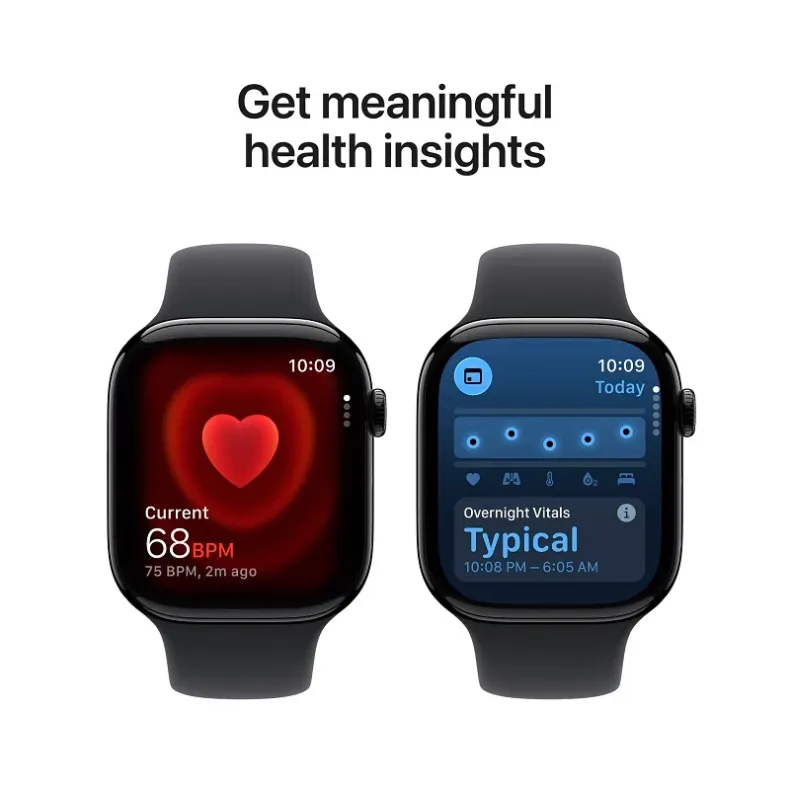 Apple Watch 11 GPS 46mm Jet Black Aluminium Case with Black Sport Band S/M, 5 nuotrauka
