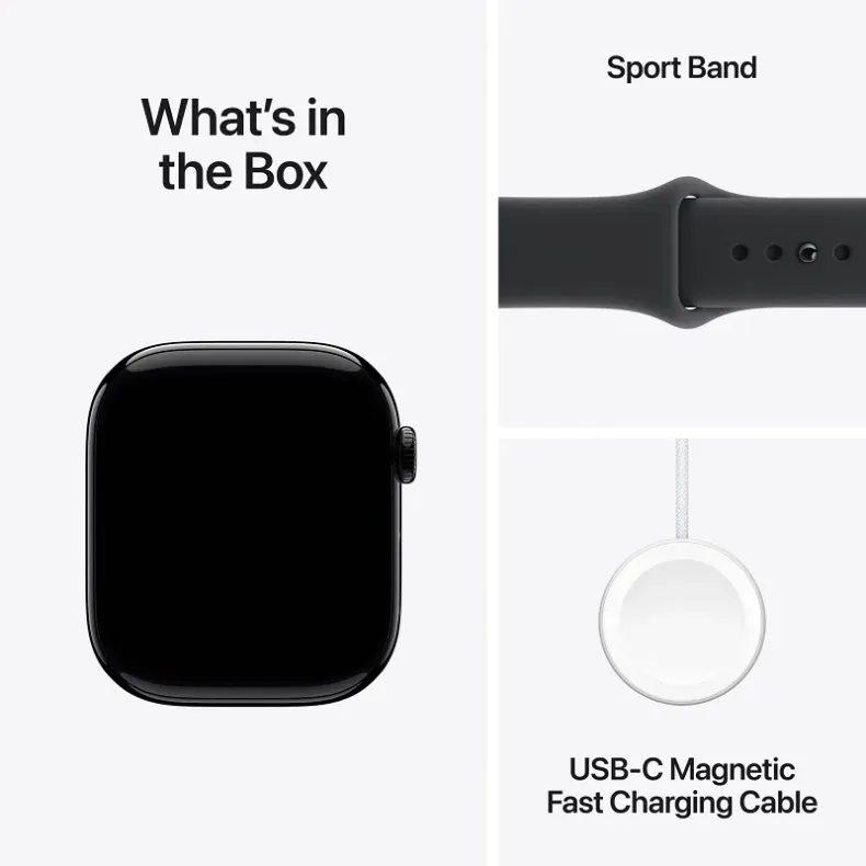Apple Watch 11 GPS 46mm Jet Black Aluminium Case with Black Sport Band S/M, 8 nuotrauka