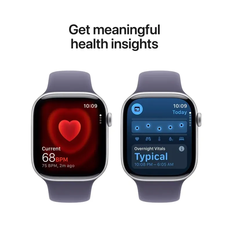 Apple Watch 11 GPS 46mm silver Aluminium Case with Purple Sport Band S/M, 5 nuotrauka