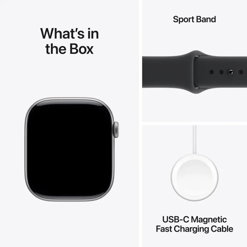 Apple Watch 11 GPS 46mm Gray Aluminium Case with Sport Band M/L, 8 nuotrauka