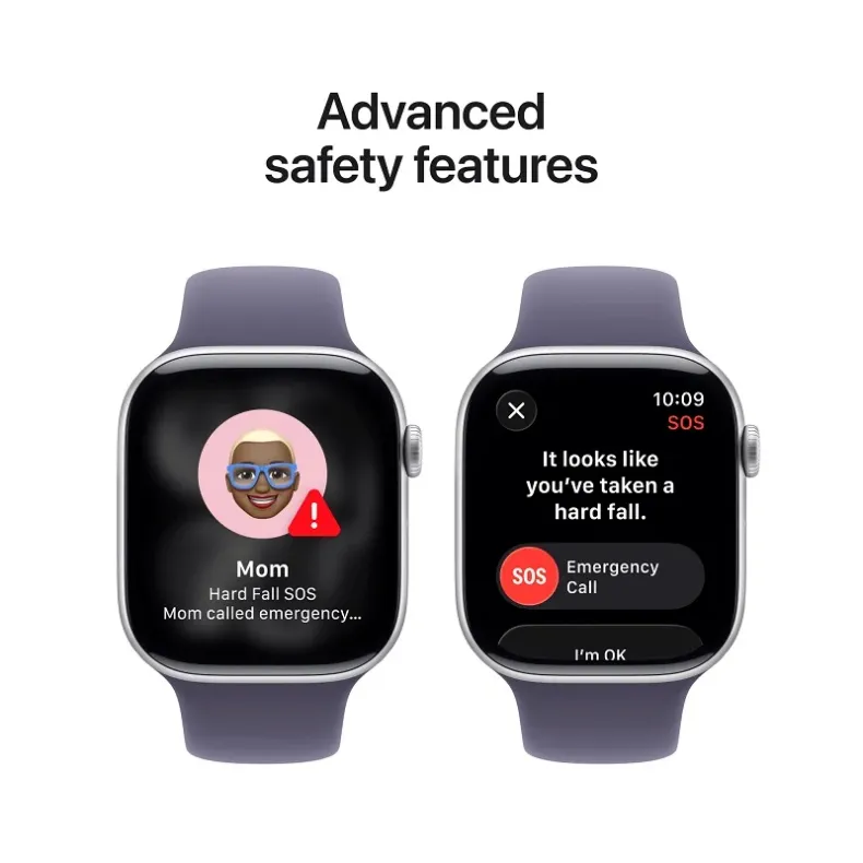 Apple Watch 11 GPS 46mm silver Aluminium Case with Purple Sport Band M/L, 6 nuotrauka