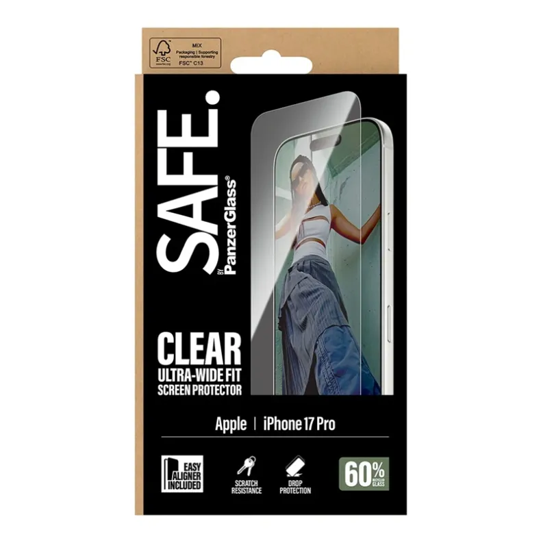 Safe iPhone 17 Pro stikliukas, skaidri, 1 nuotrauka