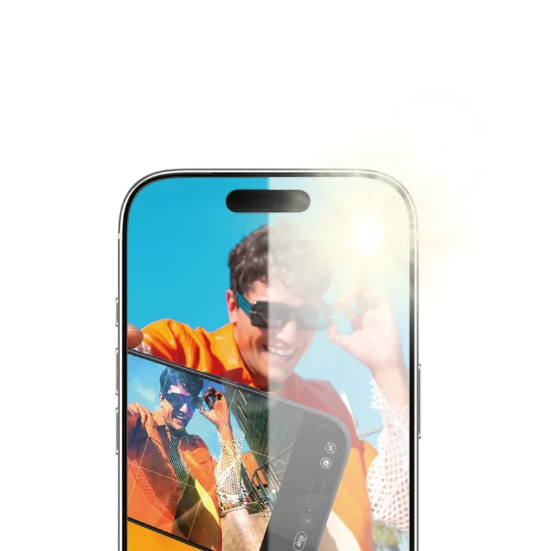 Panzerglass iPhone 17 Pro anti-reflective armor stikliukas, skaidri, 2 nuotrauka