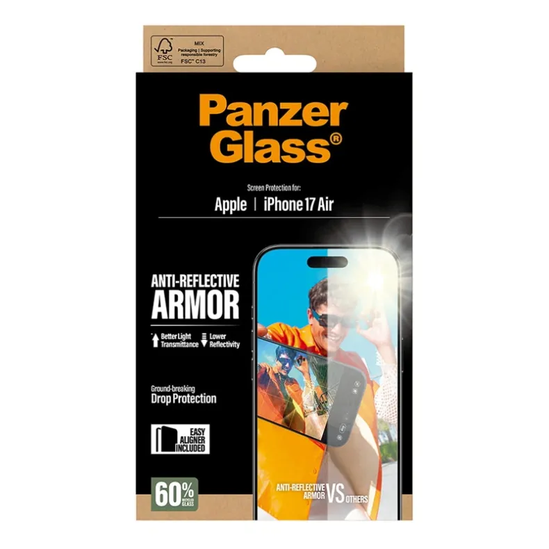 Panzerglass iPhone Air anti-reflective armor stikliukas, skaidri, 1 nuotrauka