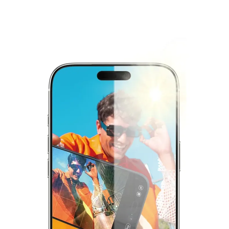 Panzerglass iPhone 17 Pro Max anti-reflective armor stikliukas, skaidri, 2 nuotrauka