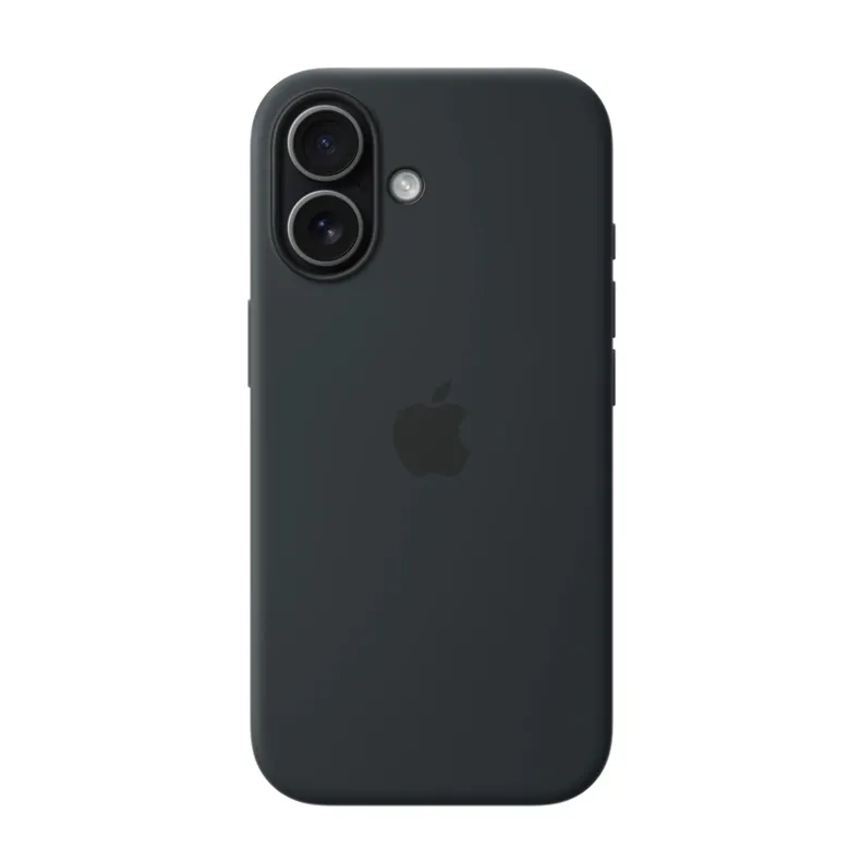 Apple iPhone 17 silikoninis dėklas su MagSafe, juoda, 1 nuotrauka