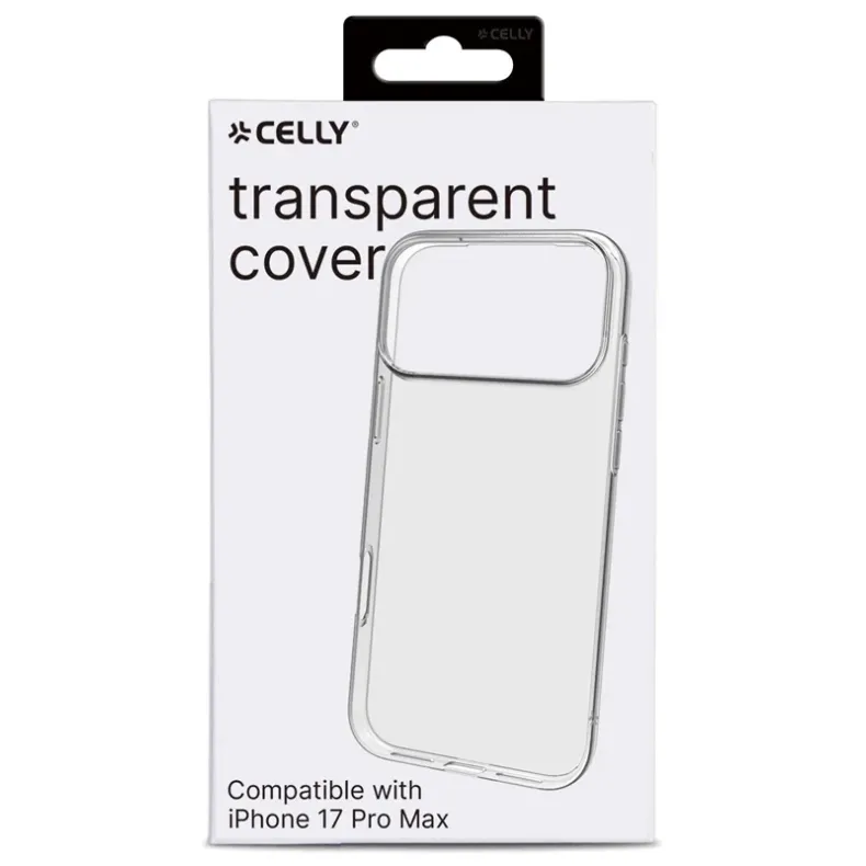 Celly iPhone 17 Pro Max skaidrus silikoninis dėklas, 1 nuotrauka