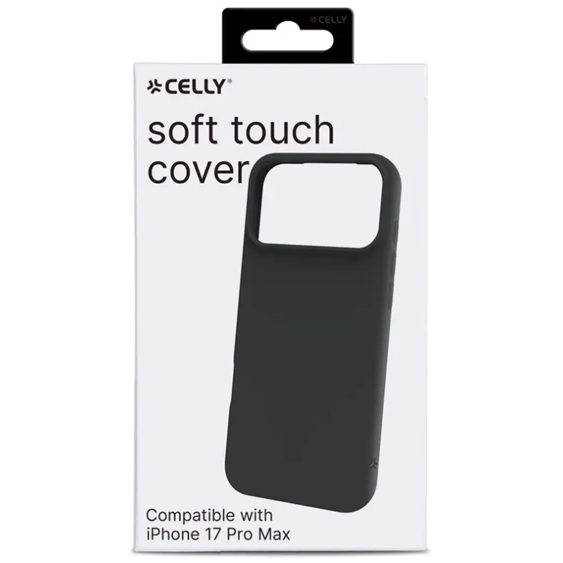 Celly iPhone 17 Pro Max Cromo silikoninis dėklas, juoda, 1 nuotrauka