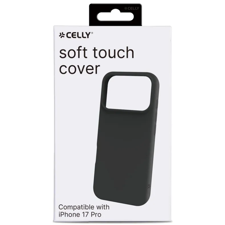 Celly iPhone 17 Pro Cromo silikoninis dėklas, juoda, 1 nuotrauka