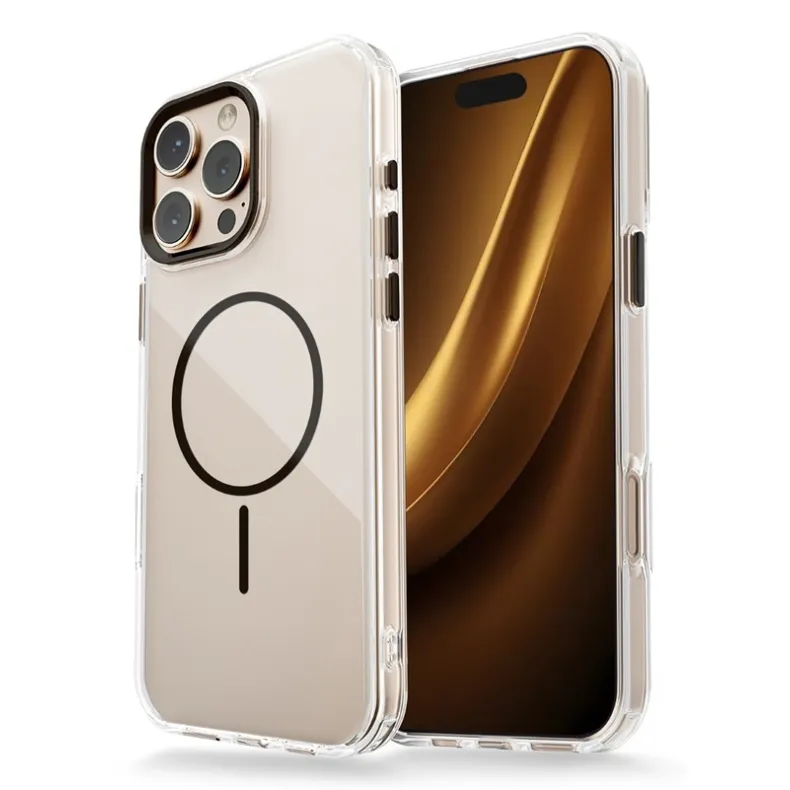 Smart iPhone 17 Pro Max skaidrus MagSafe dėklas, juoda, 3 nuotrauka