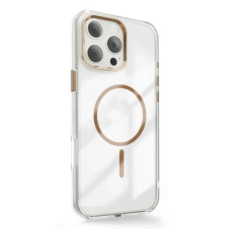 Smart iPhone 17 Pro Max skaidrus MagSafe dėklas, aukso, 1 nuotrauka