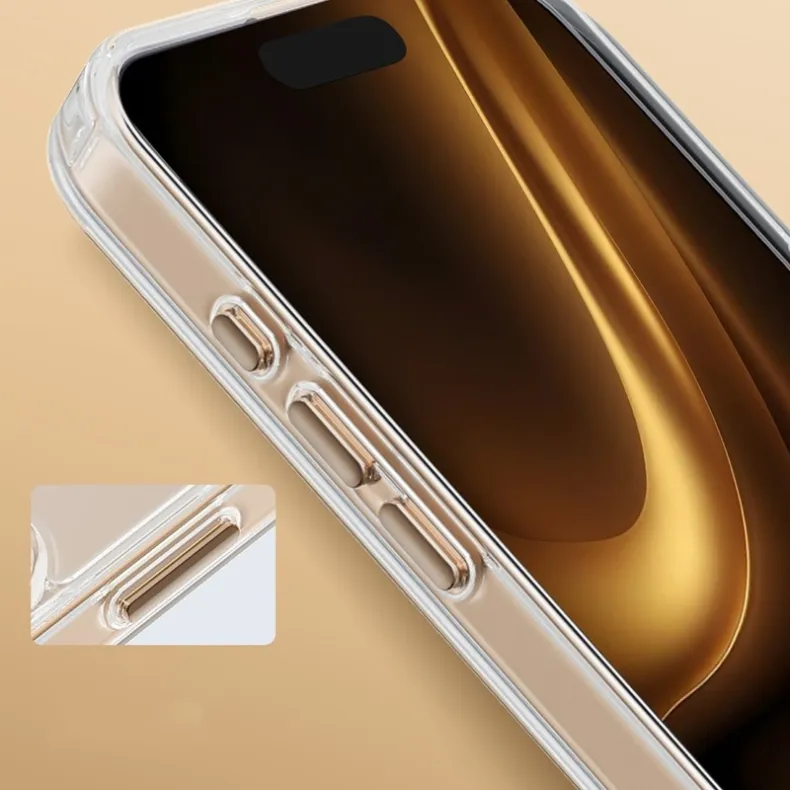 Smart iPhone 17 Pro Max skaidrus MagSafe dėklas, aukso, 4 nuotrauka