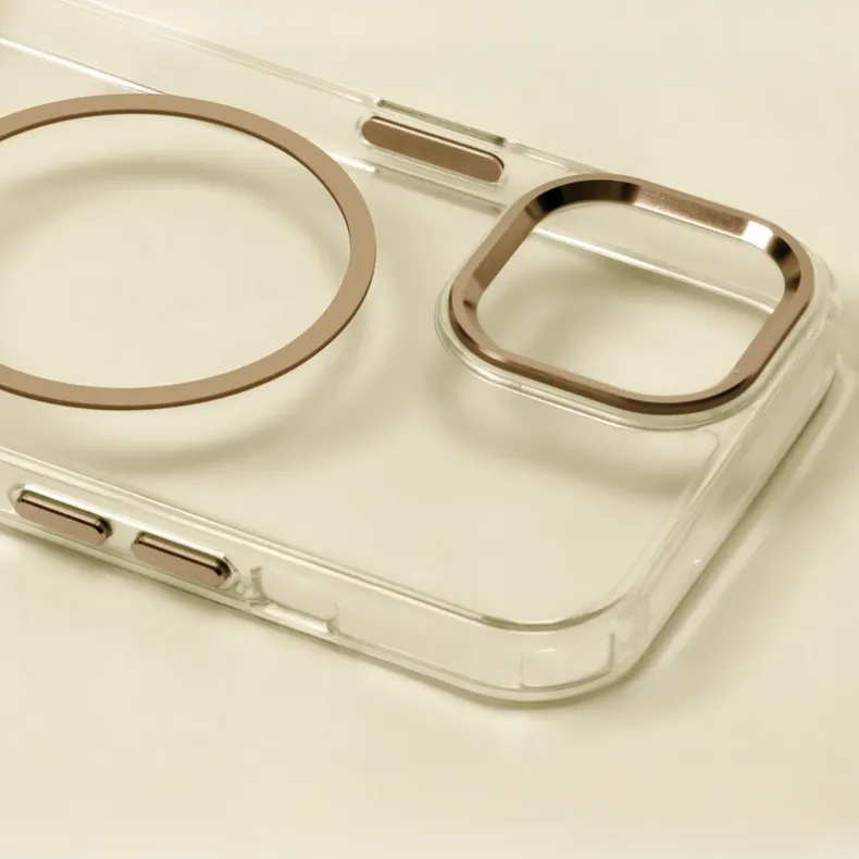 Smart iPhone 17 Pro Max skaidrus MagSafe dėklas, aukso, 7 nuotrauka
