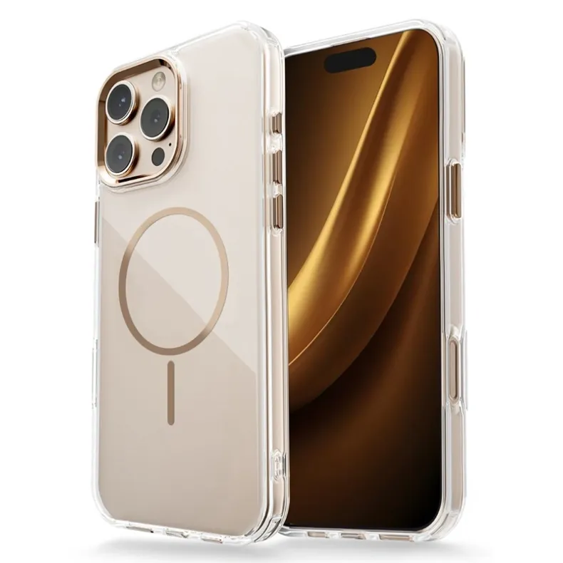 Smart iPhone 17 skaidrus MagSafe dėklas, auksinė, 3 nuotrauka