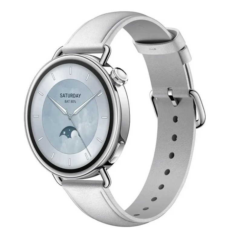 Xiaomi Watch S4 41mm, sidabrinis su odiniu diržellu, 2 nuotrauka