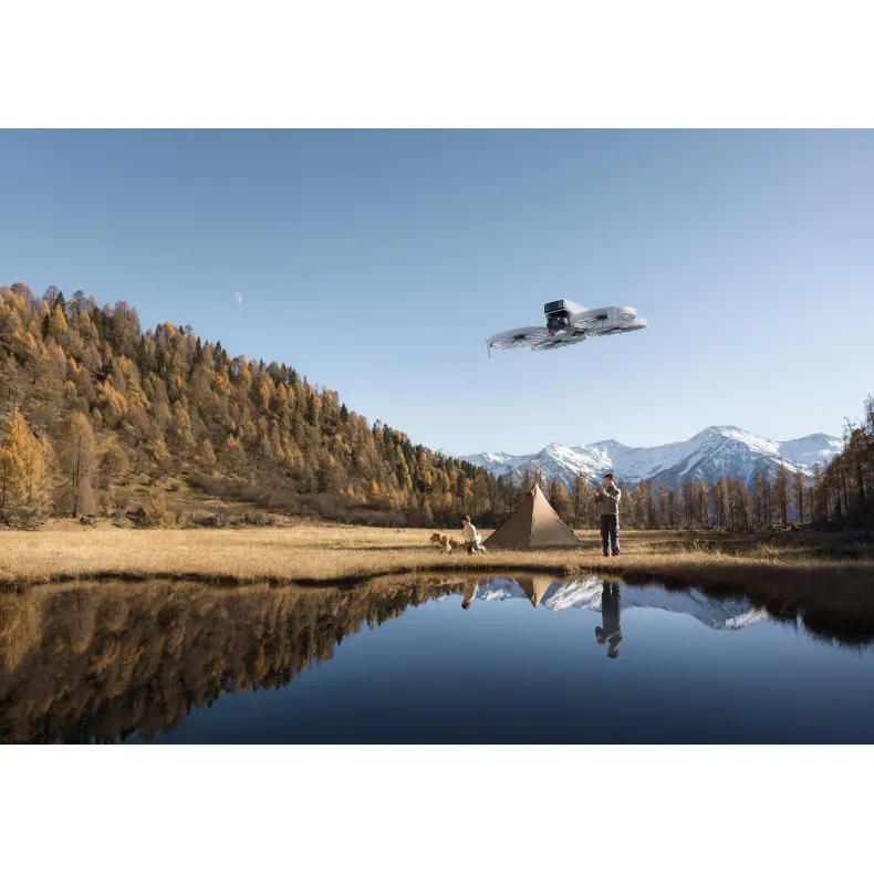  DJI Flip dronas, valdymo pultas su ekranu, 11 nuotrauka