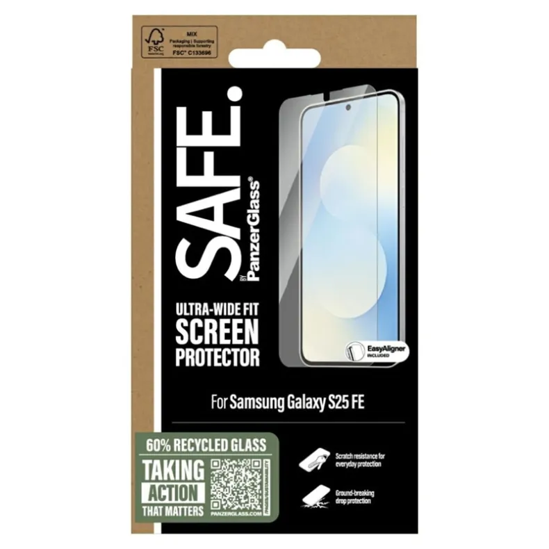  Safe Samsung Galaxy S25 FE stikliukas, skaidri, 1 nuotrauka