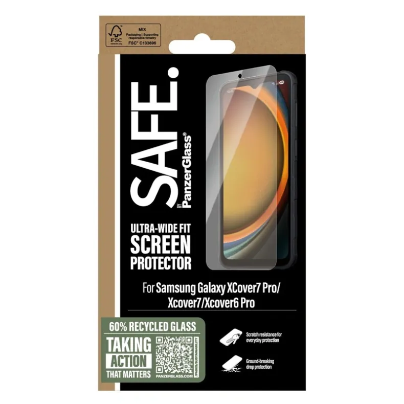 Safe Samsung Galaxy Xcover 7 7 Pro 6 Pro stikliukas, skaidri, 1 nuotrauka